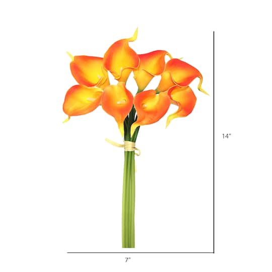 Orange Calla Lily Artificial Bundle